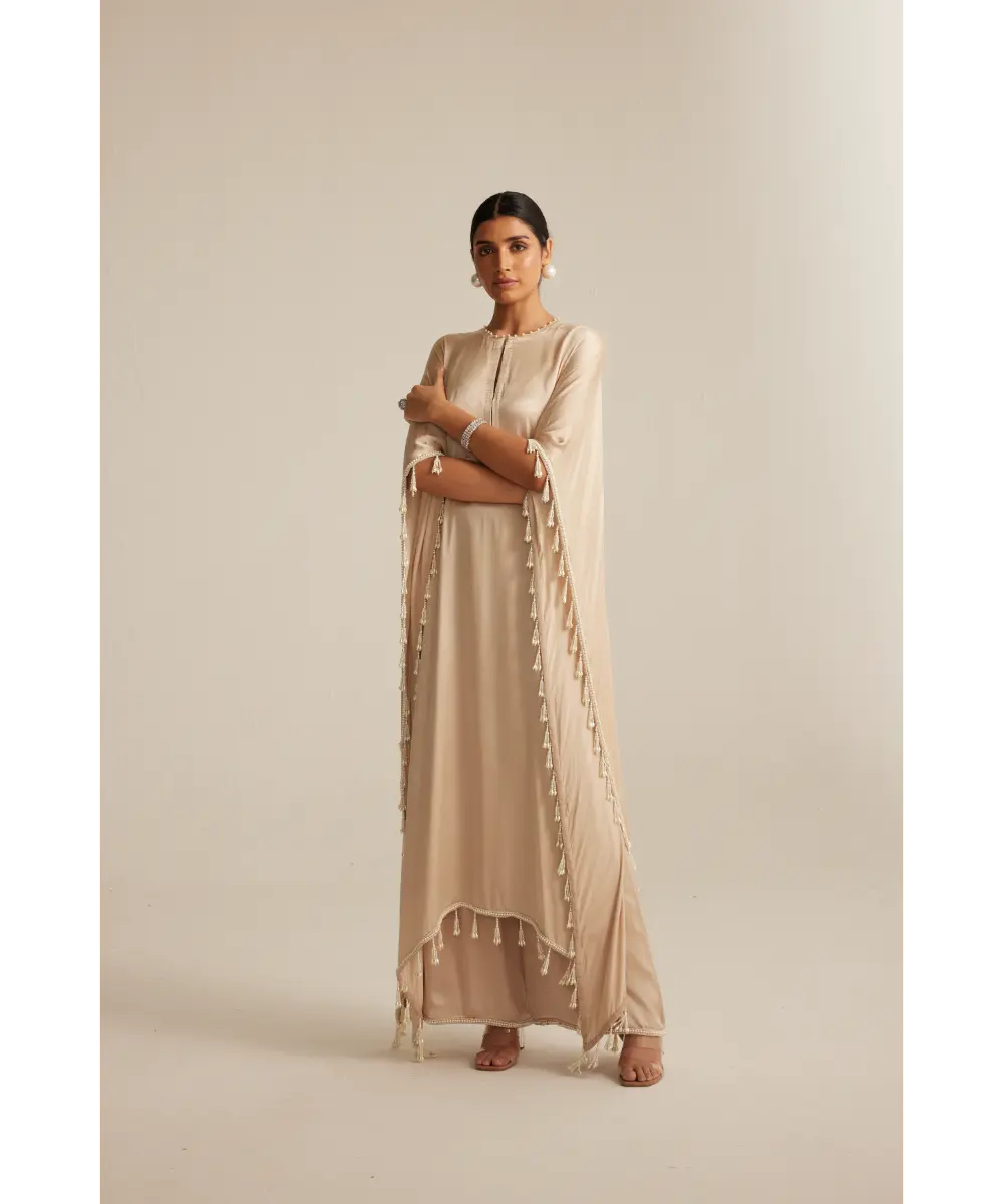 VVANI VATS- Light Beige Kaftaan Set